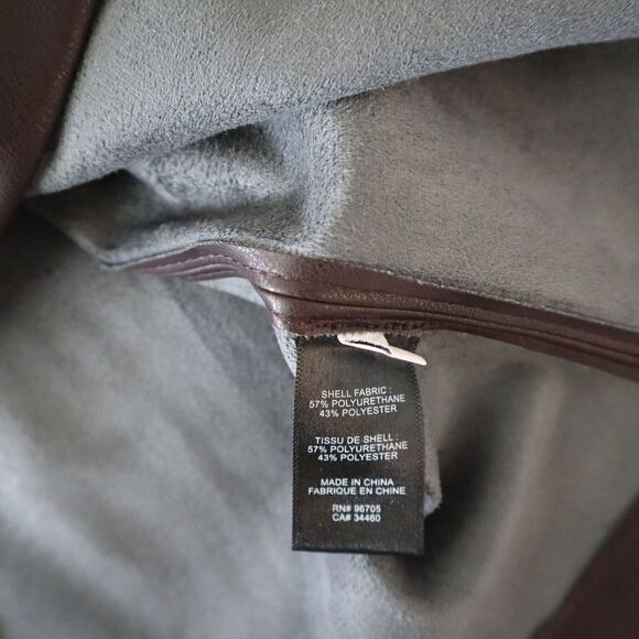 Rebecca Taylor 722439B041 Women's Sz Small Deep Port Brown Faux Leather Top - Picture 7 of 7